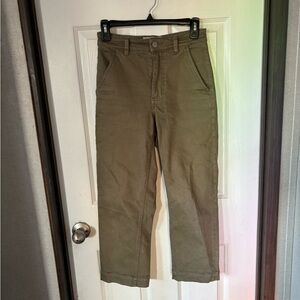 Everlane Olive High-Rise Cropped Pants